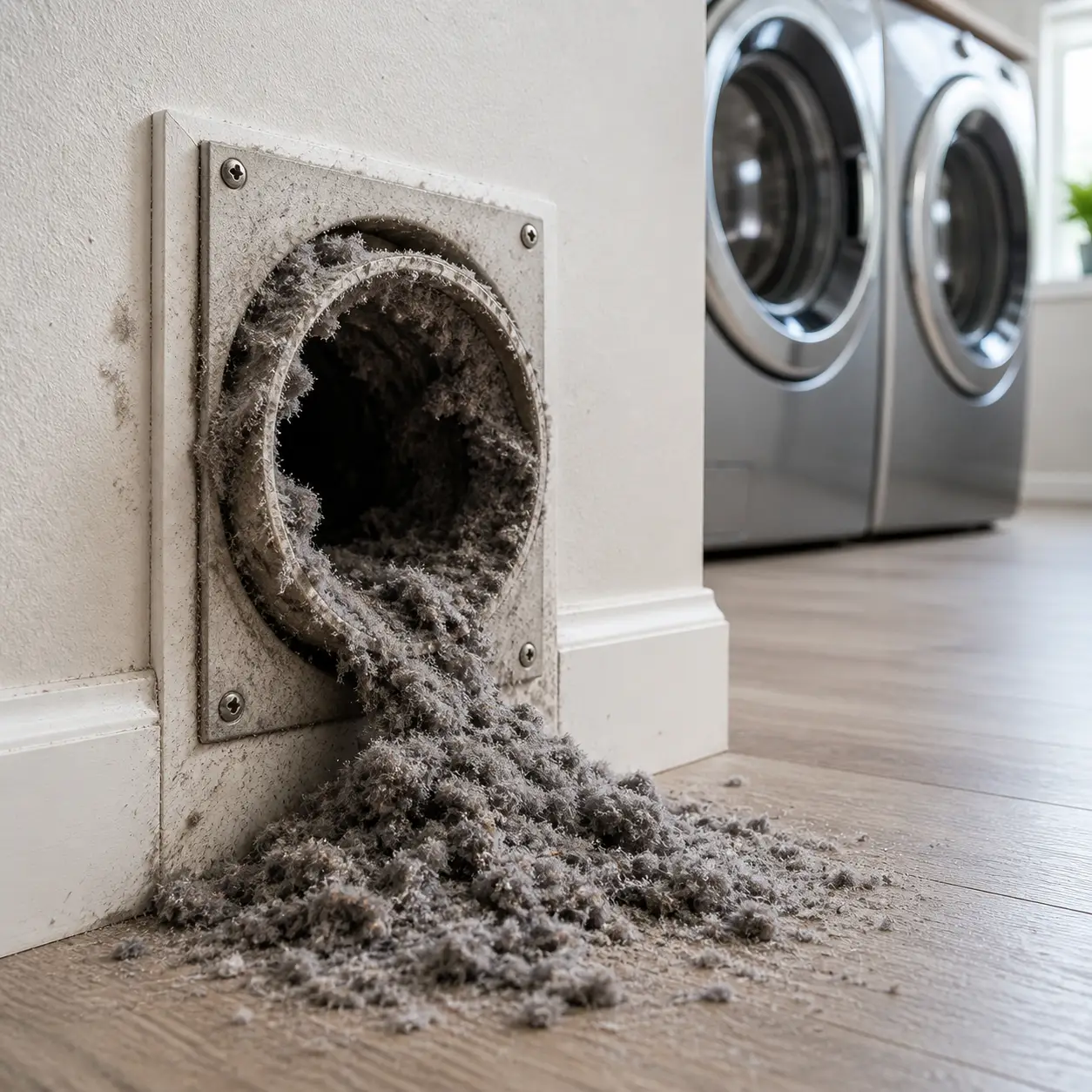 Dirty air duct before cleaning
